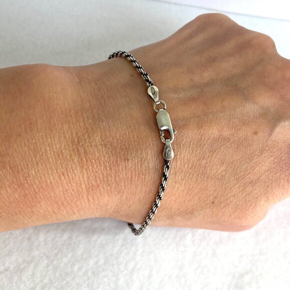 Italian Sterling Silver 925 Italy Dainty 2MM Twisted Rope Chain Bracelet 8” - Picture 2 of 16